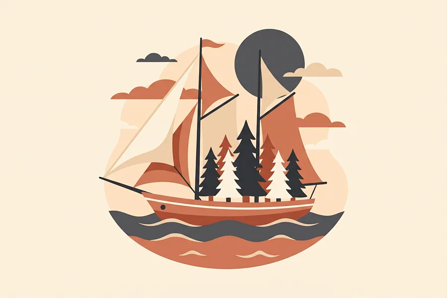 The Christmas Schooner, illustrated